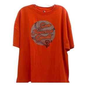 2 XL San‎ Francisco Giants Orange Short Sleeve Cotton Tee Shirt Size 2XL
